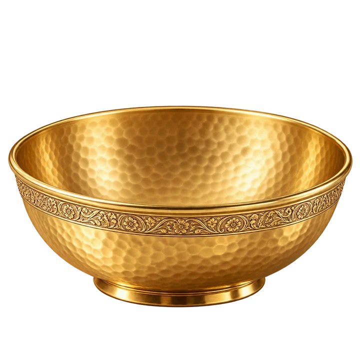 Empty gold bowl for no peanuts