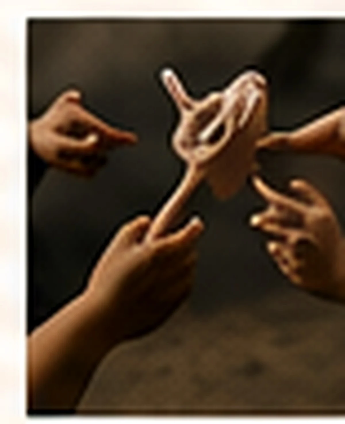 Hands playing rock paper scissors