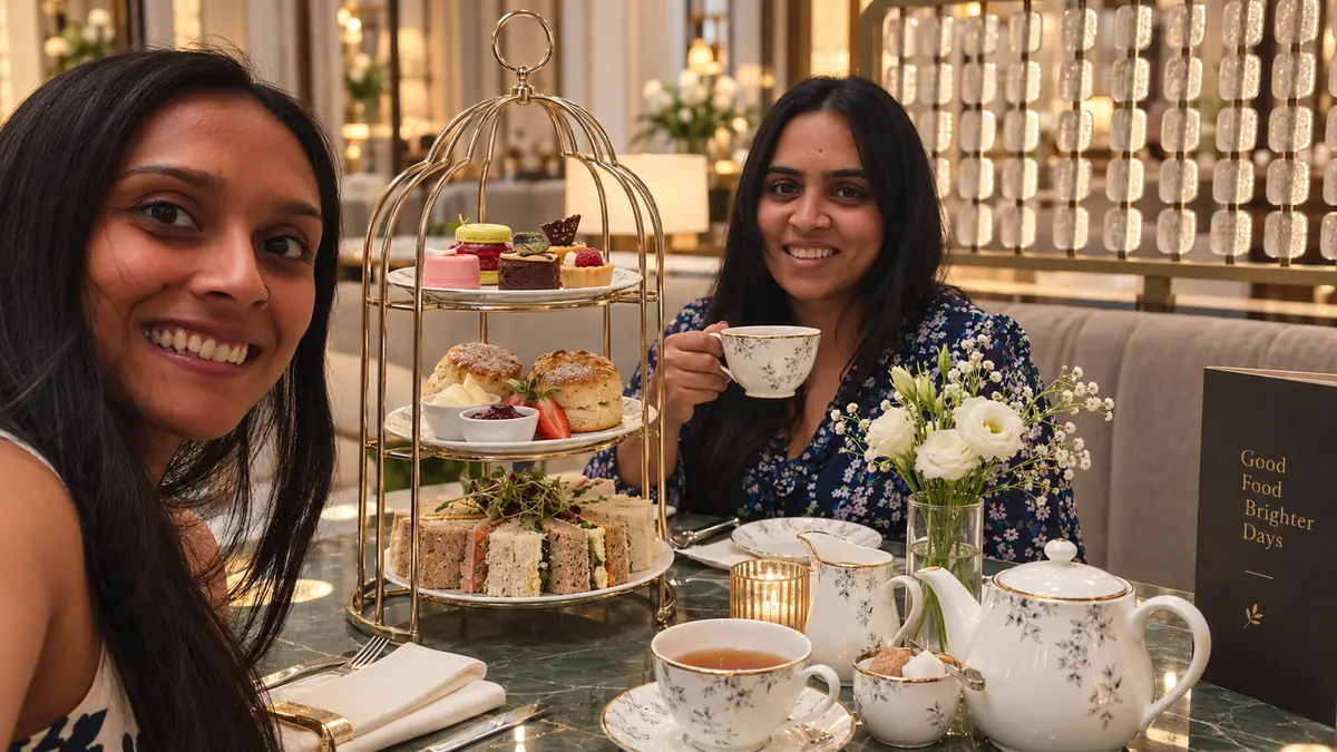 Rock Paper Sisters enjoying tea